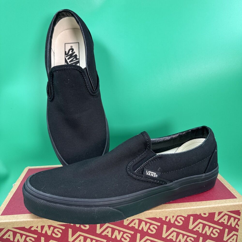 Vans Unisex Slip On Black Skate Sneaker Men's 6.5 Women 8 EU 38.5 VN000EYEBKA1